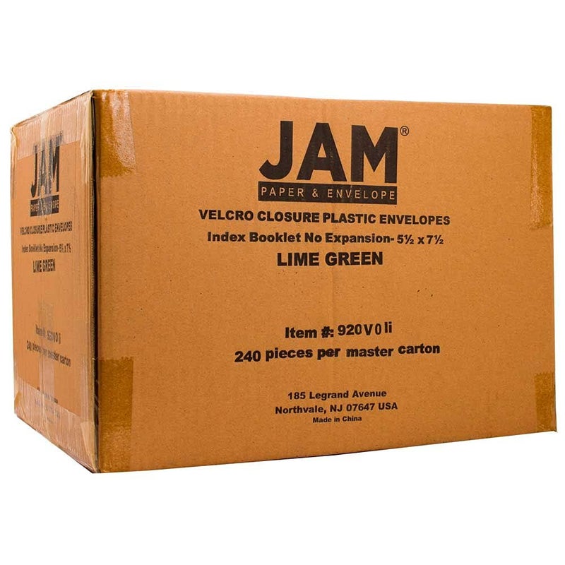 JAM PAPER Plastic Envelopes with Hook & Loop Closure - Index - 5 1/2 x 7 1/2 - Lime Green - 12/Pack - Image 5